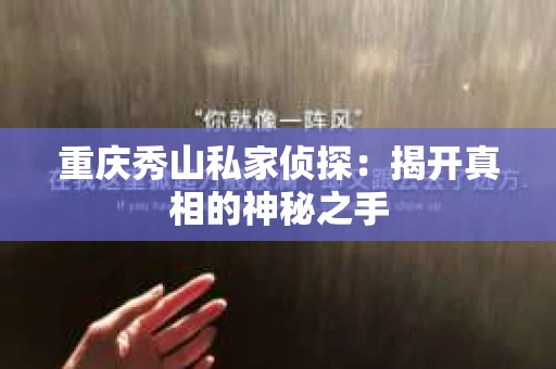 重庆秀山私家侦探：揭开真相的神秘之手